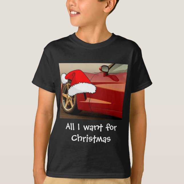 Christmas Red Corvette T-Shirt (Front)