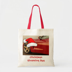 Christmas Red Corvette Tote Bag