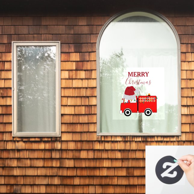 Christmas Red Fire Truck (Home Window)