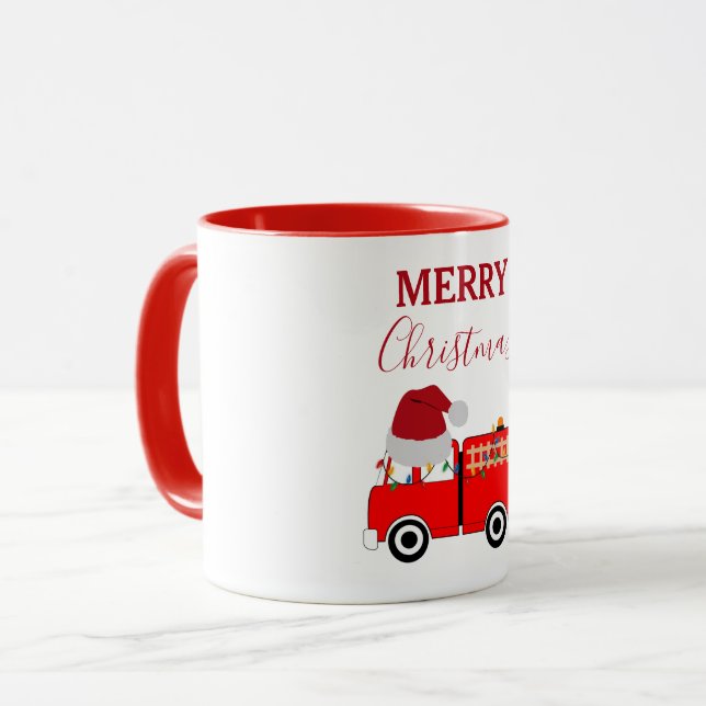 Christmas Red Fire Truck  Mug (Front Left)