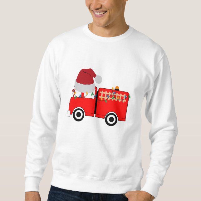 Christmas Red Fire Truck  Sweatshirt (Front)