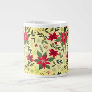Christmas Red Flowers Pattern-11600 Large Coffee Mug