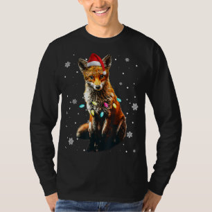 Christmas Red Fox Lover Xmas Dog Tree Santa Hat Re T-Shirt