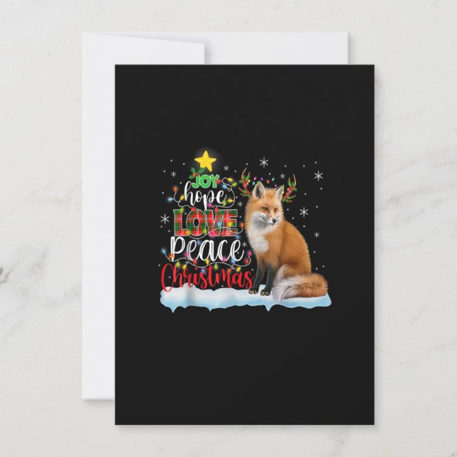 Christmas Red Fox Santa Hat Reindeer Costume Chris Invitation (Front)