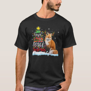 Christmas Red Fox Santa Hat Reindeer Costume Chris T-Shirt
