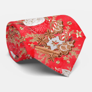 Christmas Red Gingerbread Cookies Tie