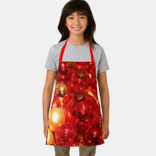 Christmas Red Glass Decor Baubles Apron