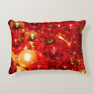 Christmas Red Glass Decor Baubles Decorative Cushion