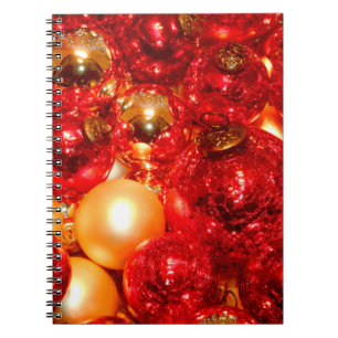 Christmas Red Glass Decor Baubles Notebook
