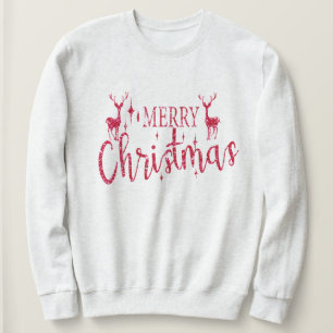 Christmas Red Glitter Holiday Merry Christmas Sweatshirt