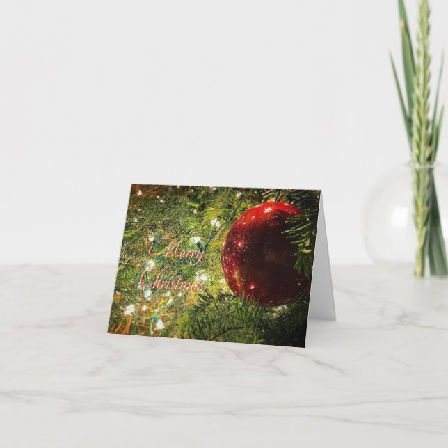 Christmas Red Globe Holiday Card (Front)