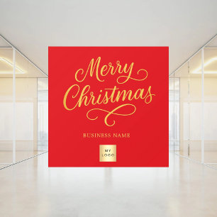 Christmas red gold business logo