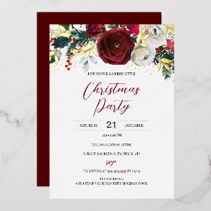 Christmas Red Gold Festive Foliage Party