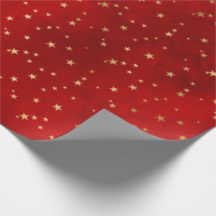 Christmas Red/Gold Stars Pattern Wrapping Paper