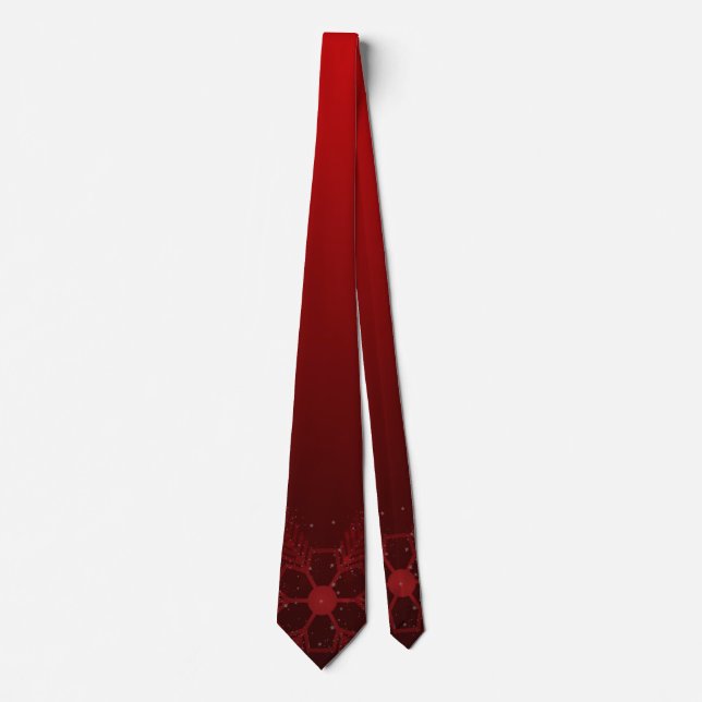 Christmas Red Gradient Snowflake Neck Tie (Front)