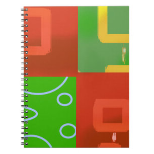 Christmas Red Green Geometric Notebook