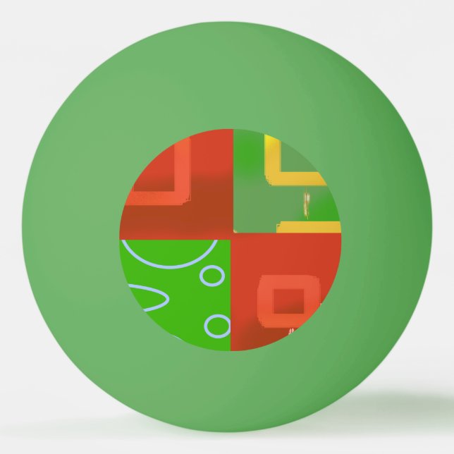 Christmas Red Green Geometric  Ping Pong Ball (Front)