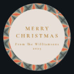 Christmas Red Green Mid Century Stars Custom Classic Round Sticker<br><div class="desc">Christmas Red Green Mid Century Stars Custom Classic Round Sticker</div>