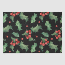 Christmas Red Green Mistletoe Black 