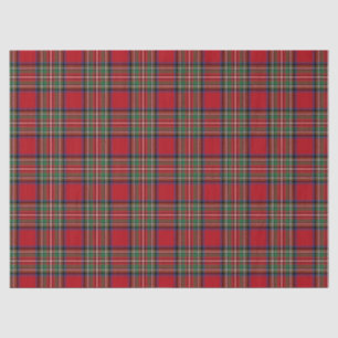 Christmas Red Green Plaid Classic Stewart Tartan Tissue Paper