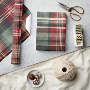Christmas Red Green Plaid Wrapping Paper