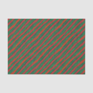 Christmas Red Green Stripes Holiday Tissue Paper