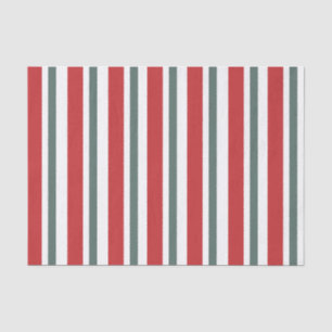 Christmas Red Green Stripes Tissue Paper