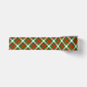 Christmas Red Green White Flannel Plaid Design Grosgrain Ribbon