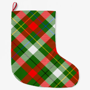 Christmas Red Green White Flannel Plaid Design Large Christmas Stocking