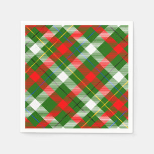 Christmas Red Green White Flannel Plaid Design  Napkin