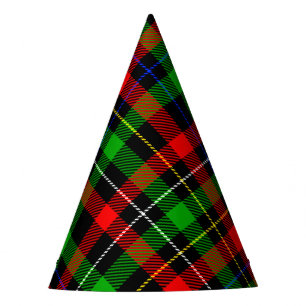 Christmas Red Green White Flannel Plaid Design  Party Hat
