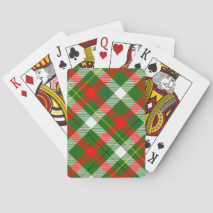 Christmas Red Green White Flannel Plaid Design Playing Cards
