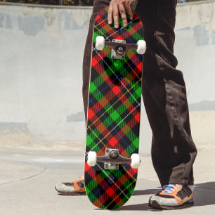 Christmas Red Green White Flannel Plaid Design  Skateboard