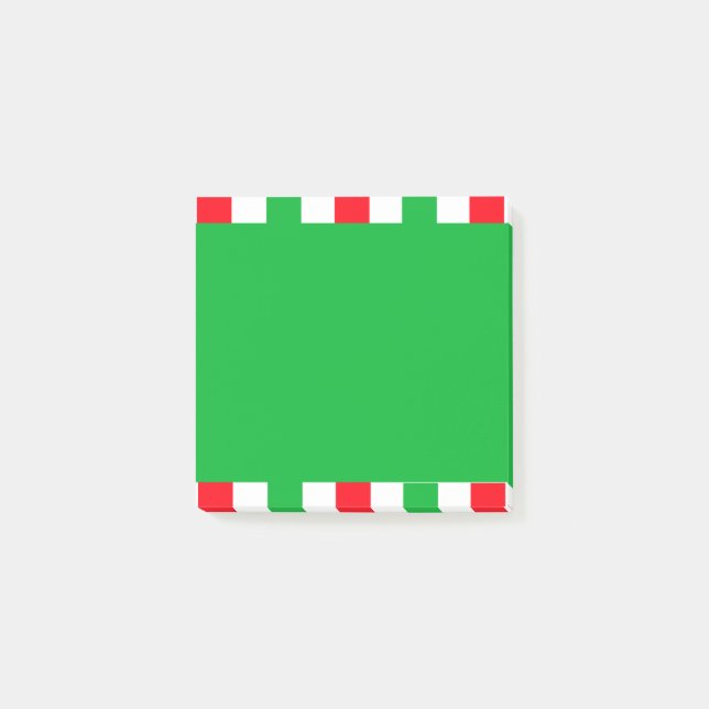 Christmas Red Green White Stripes Festive Holiday Post-it Notes (Front)