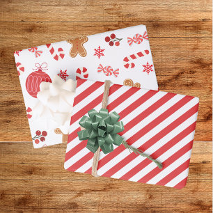 Christmas Red Holiday Party Wrapping Paper Sheet