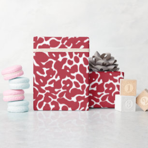 Christmas red leopard skin pattern wrapping paper