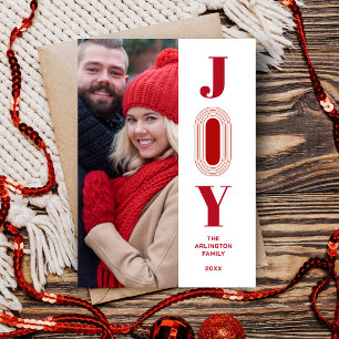 Christmas Red Original and Trend Joy Quote Photo  Holiday Card