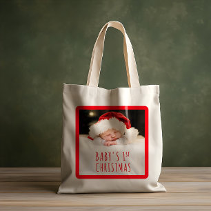 Christmas Red Plaid Holiday Diagonal Stripes Tote Bag