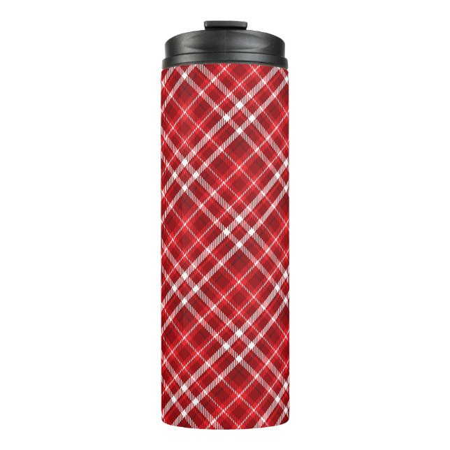 Christmas Red Plaid Pattern Design-62667 Thermal Tumbler (Front)