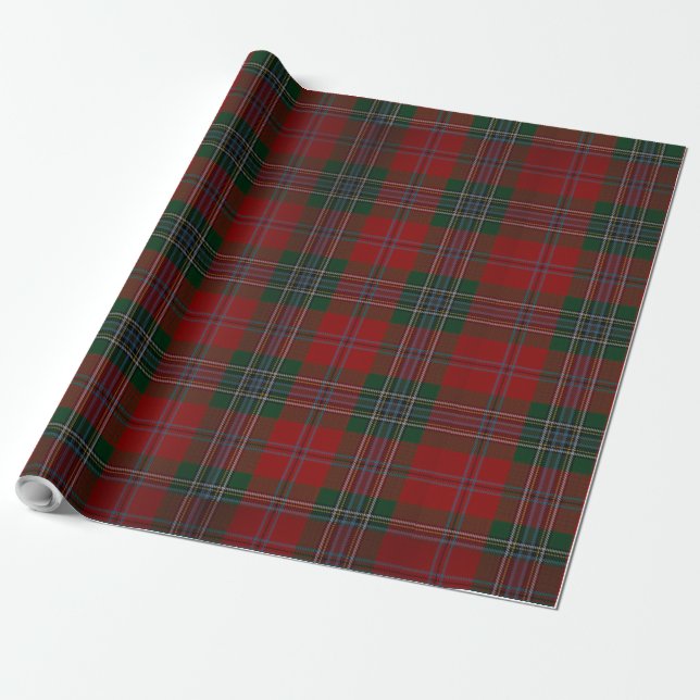 Christmas Red Plaid Wrapping Paper (Unrolled)
