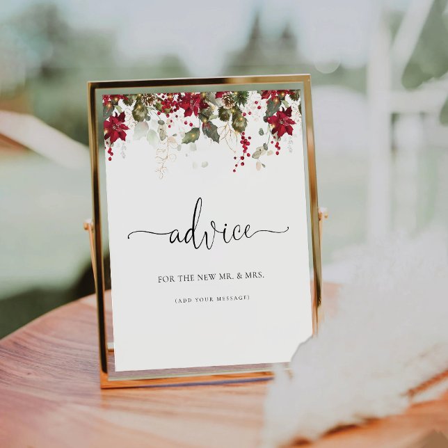 Christmas Red Poinsettia Advice Sign (Creator Uploaded)