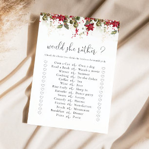 Christmas Red Poinsettia Bridal Shower Game