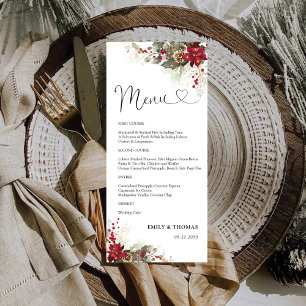 Christmas Red Poinsettia Bridal Shower Menu