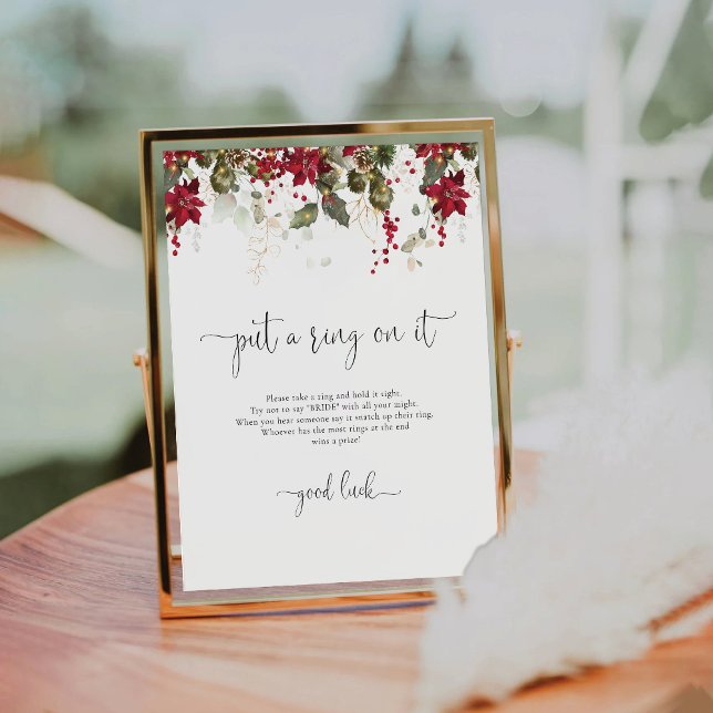 Christmas Red Poinsettia Put A Ring On It Sign (Creator Uploaded)