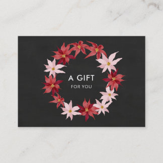 Christmas Red Poinsettia Wreath Gift Certificate