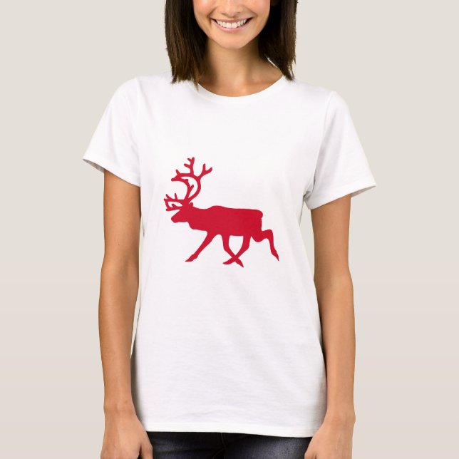 Christmas Red Reindeer T-Shirt (Front)