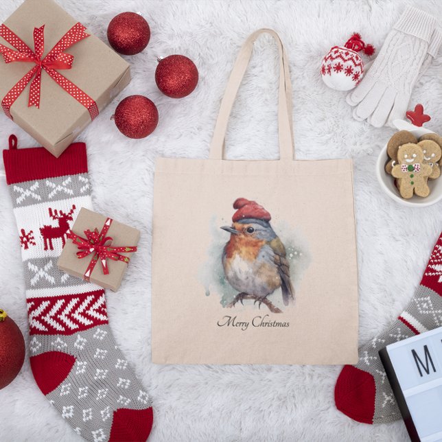 Christmas Red Robin Tote Bag (Creator Uploaded)