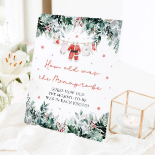 Christmas Red Santa Baby How Old Was Mummy Sign