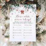 Christmas Red Santa Baby Shower How Old Were They Invitation<br><div class="desc">The Red Santa Baby Christmas Baby Clothes How Old Were They Game brings festive fun and nostalgia to your holiday-themed baby shower! Decorated with adorable red Santa baby clothes, delicate red snowflakes, and winter greenery eucalyptus, this game invites guests to guess the ages of family members or friends in various...</div>