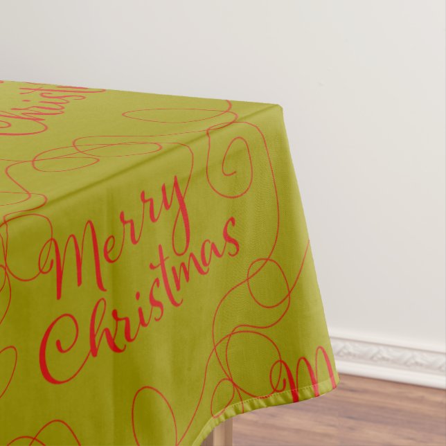 CHRISTMAS red seamless pattern with LINES Tablecloth (In Situ)